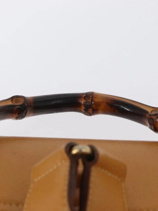 GUCCI Bamboo Backpack Leather Brown Gold main image 13